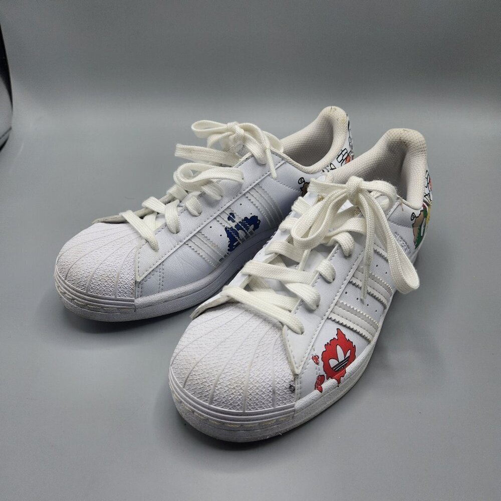 adidas Superstar White Comic Sneakers Mens Size 5